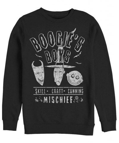 Men's Nightmare Before Christmas Boogies Boys Crew Fleece Pullover Black $26.38 Sweatshirt
