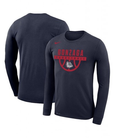 Men's Navy Gonzaga Bulldogs Basketball Drop Legend Long Sleeve Performance T-shirt $28.59 T-Shirts