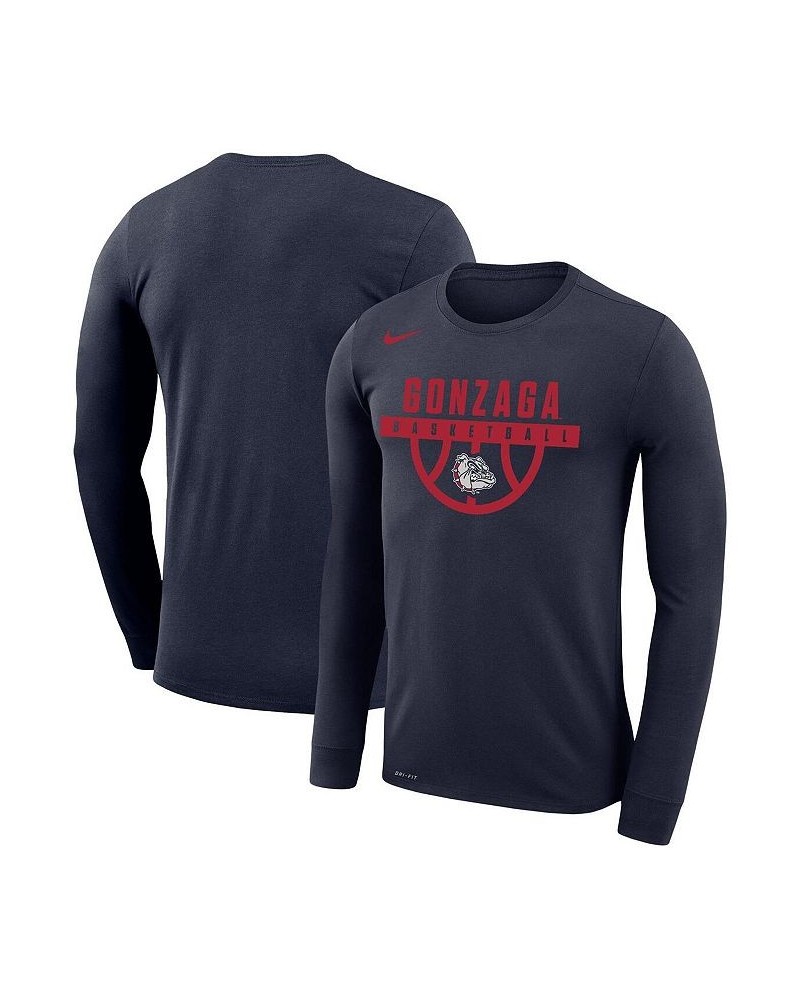 Men's Navy Gonzaga Bulldogs Basketball Drop Legend Long Sleeve Performance T-shirt $28.59 T-Shirts