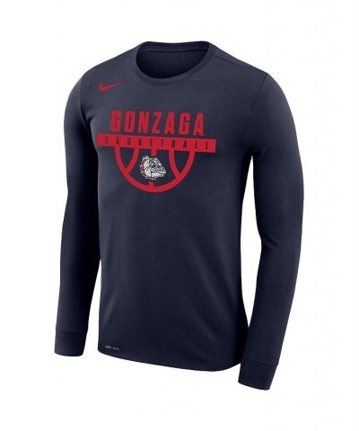 Men's Navy Gonzaga Bulldogs Basketball Drop Legend Long Sleeve Performance T-shirt $28.59 T-Shirts