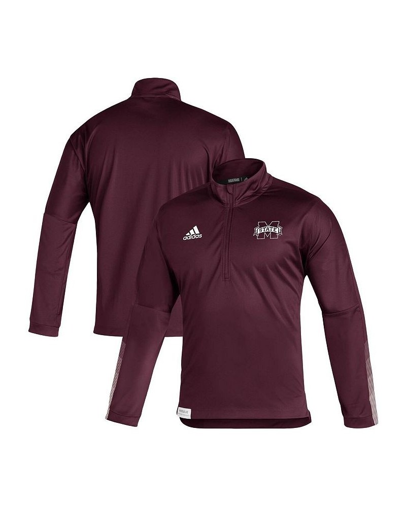 Men's Maroon Mississippi State Bulldogs 2021 Sideline Prime blue Quarter-Zip Jacket $35.63 Jackets