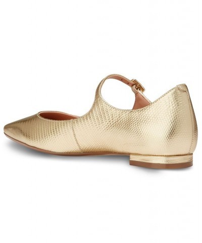 Women's Bridge Mary Jane Ballet Flats Gold $56.10 Shoes