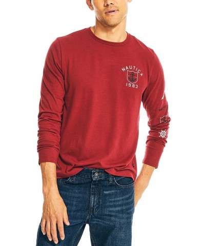 Men's Sustainably Crafted Graphic Long-Sleeve T-shirt Red $12.75 T-Shirts