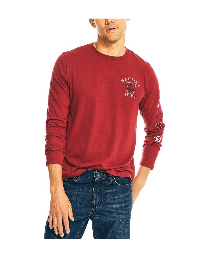 Men's Sustainably Crafted Graphic Long-Sleeve T-shirt Red $12.75 T-Shirts