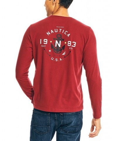 Men's Sustainably Crafted Graphic Long-Sleeve T-shirt Red $12.75 T-Shirts