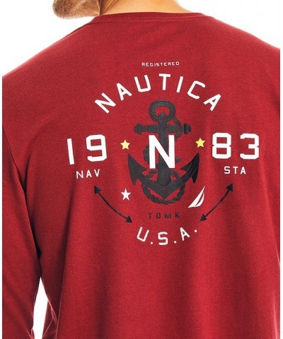 Men's Sustainably Crafted Graphic Long-Sleeve T-shirt Red $12.75 T-Shirts