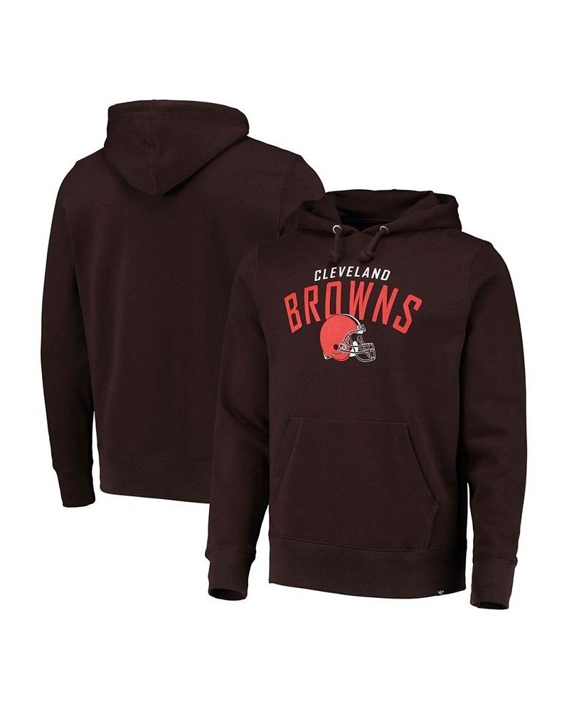 Men's Brown Cleveland Browns Outrush Headline Pullover Hoodie $37.79 Sweatshirt