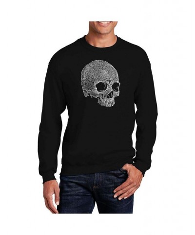 Men's Word Art Dead Inside Skull Crewneck Sweatshirt Black $25.00 Sweatshirt