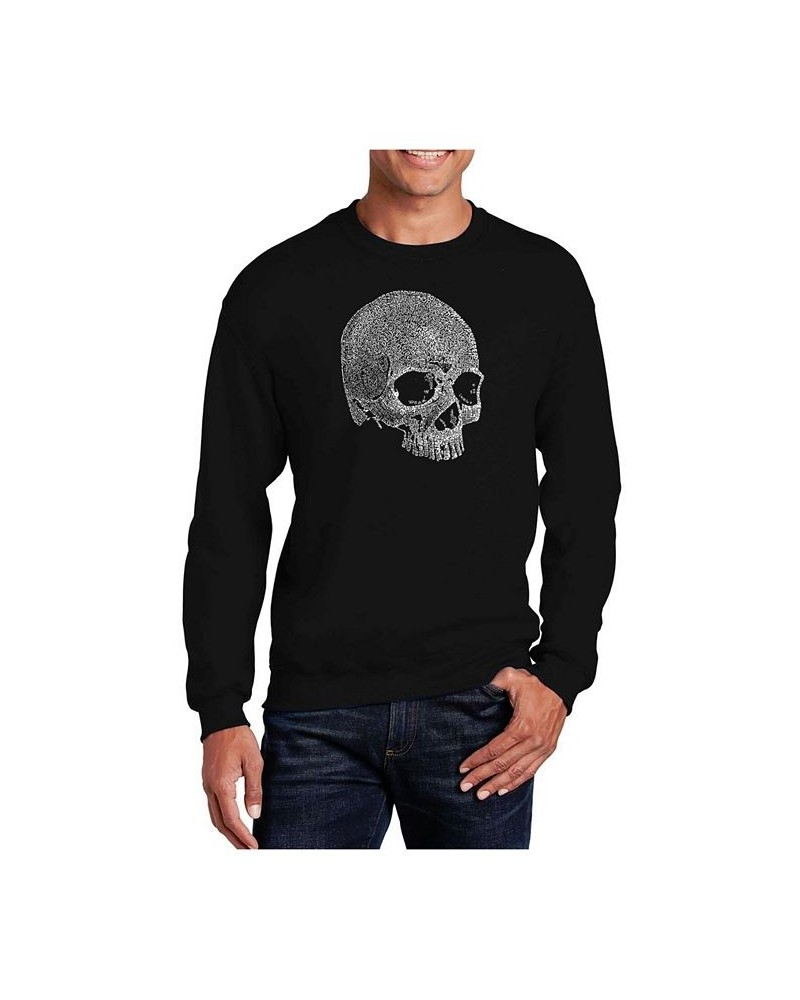 Men's Word Art Dead Inside Skull Crewneck Sweatshirt Black $25.00 Sweatshirt