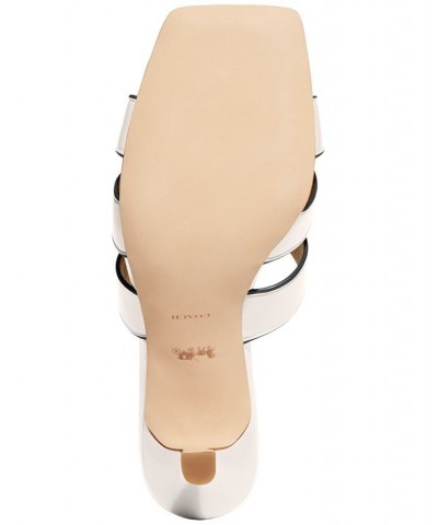 Tillie "C" Emblem Kitten-Heel Dress Sandals White $92.25 Shoes