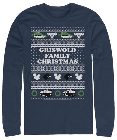 Men's National Lampoon Christmas Vacation Griswold Long Sleeve T-shirt Blue $22.79 T-Shirts