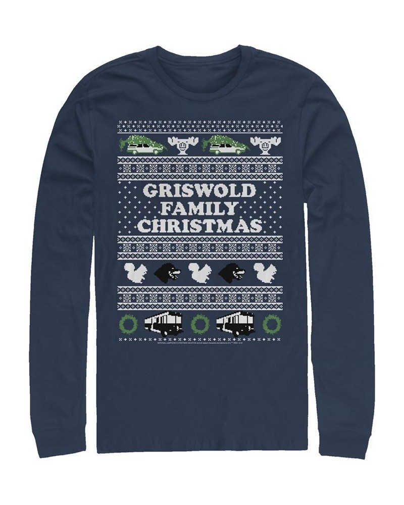 Men's National Lampoon Christmas Vacation Griswold Long Sleeve T-shirt Blue $22.79 T-Shirts