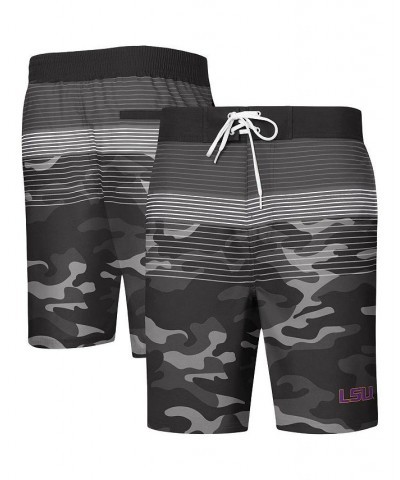 Men's Black LSU Tigers Wave Camo Swim Trunks $31.89 Swimsuits