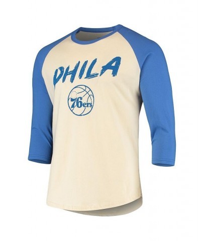 Men's Branded Ben Simmons Cream, Royal Philadelphia 76ers Raglan 3/4 Sleeve T-shirt $28.80 T-Shirts