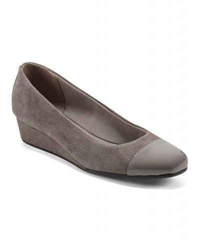 Women's Gracey Round Toe Slip-on Wedge Dress Pumps PD03 $51.48 Shoes