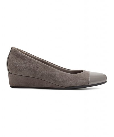 Women's Gracey Round Toe Slip-on Wedge Dress Pumps PD03 $51.48 Shoes