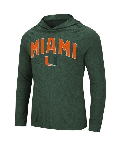 Men's Heathered Green Miami Hurricanes Big and Tall Wingman Raglan Hoodie T-shirt $27.30 T-Shirts