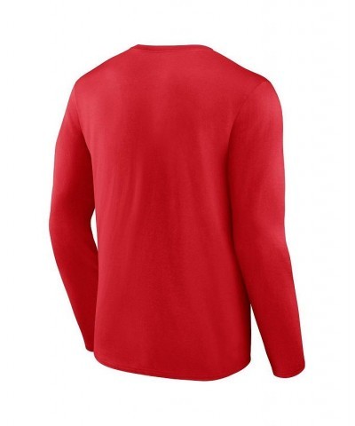 Men's Branded Red Kansas City Chiefs Super Bowl LVII Triangle Strategy Long Sleeve T-shirt $24.50 T-Shirts