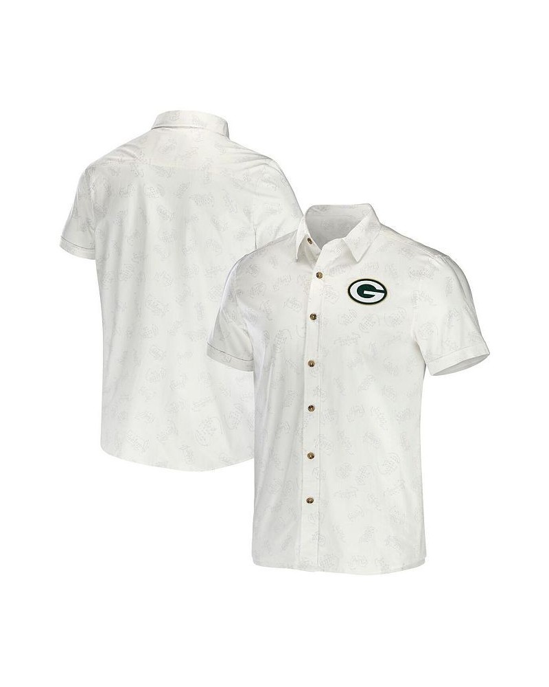 Men's NFL x Darius Rucker Collection by White Green Bay Packers Woven Button-Up T-shirt $27.95 Shirts