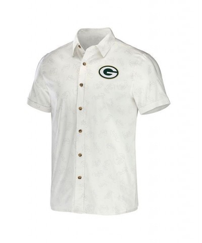 Men's NFL x Darius Rucker Collection by White Green Bay Packers Woven Button-Up T-shirt $27.95 Shirts