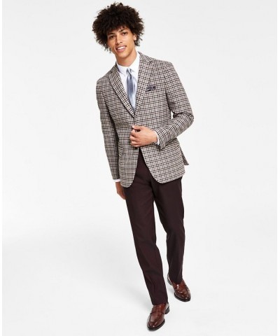 Men's Slim-Fit Brown & Gray Check Sport Coat Brown $50.95 Blazers