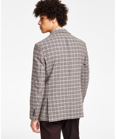 Men's Slim-Fit Brown & Gray Check Sport Coat Brown $50.95 Blazers