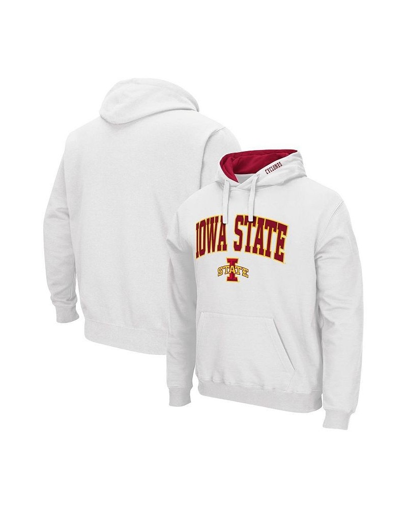 Men's White Iowa State Cyclones Arch and Logo 3.0 Pullover Hoodie $22.56 Sweatshirt