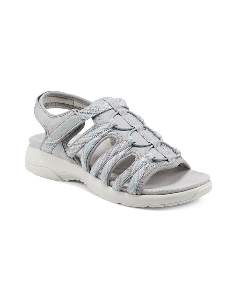 Women's Torye Casual Sling Back Flat Sandals Gray $36.34 Shoes