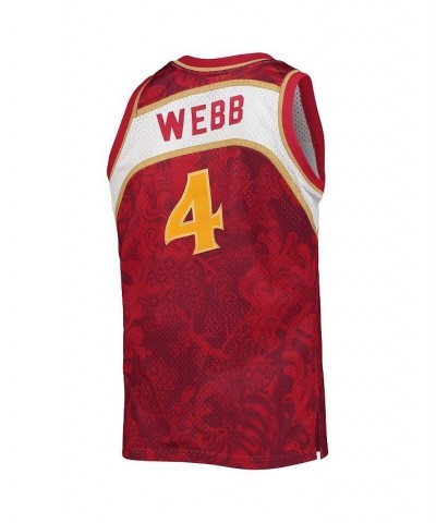 Men's Spud Webb Red Atlanta Hawks Hardwood Classics 1986-87 Lunar New Year Swingman Jersey $64.75 Jersey