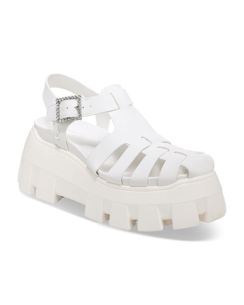 Alyson Lug Sole Fisherman Sandals White $40.33 Shoes