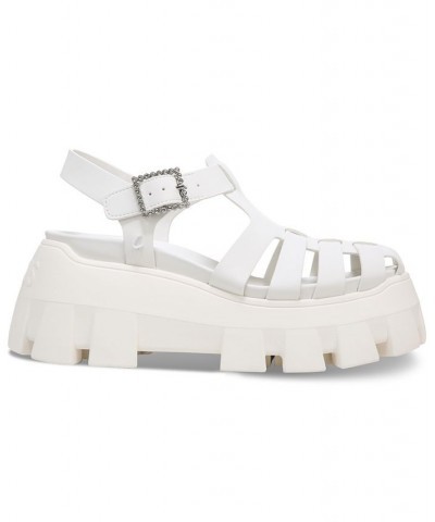 Alyson Lug Sole Fisherman Sandals White $40.33 Shoes