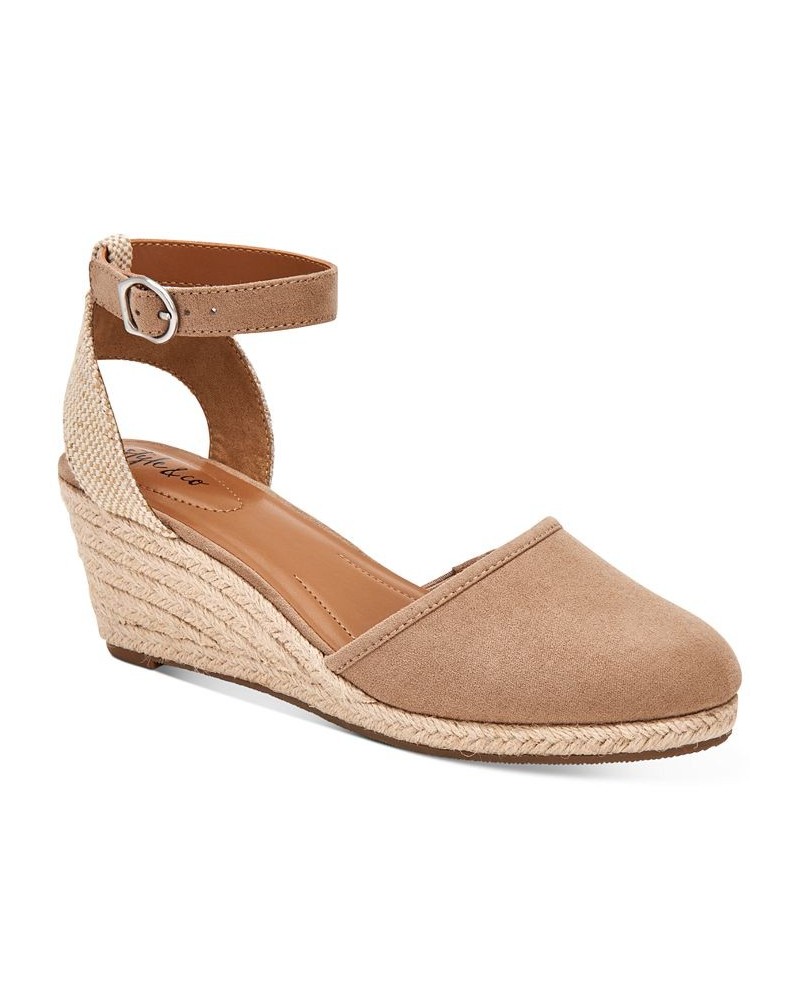 Mailena Wedge Espadrille Sandals Tan/Beige $27.80 Shoes