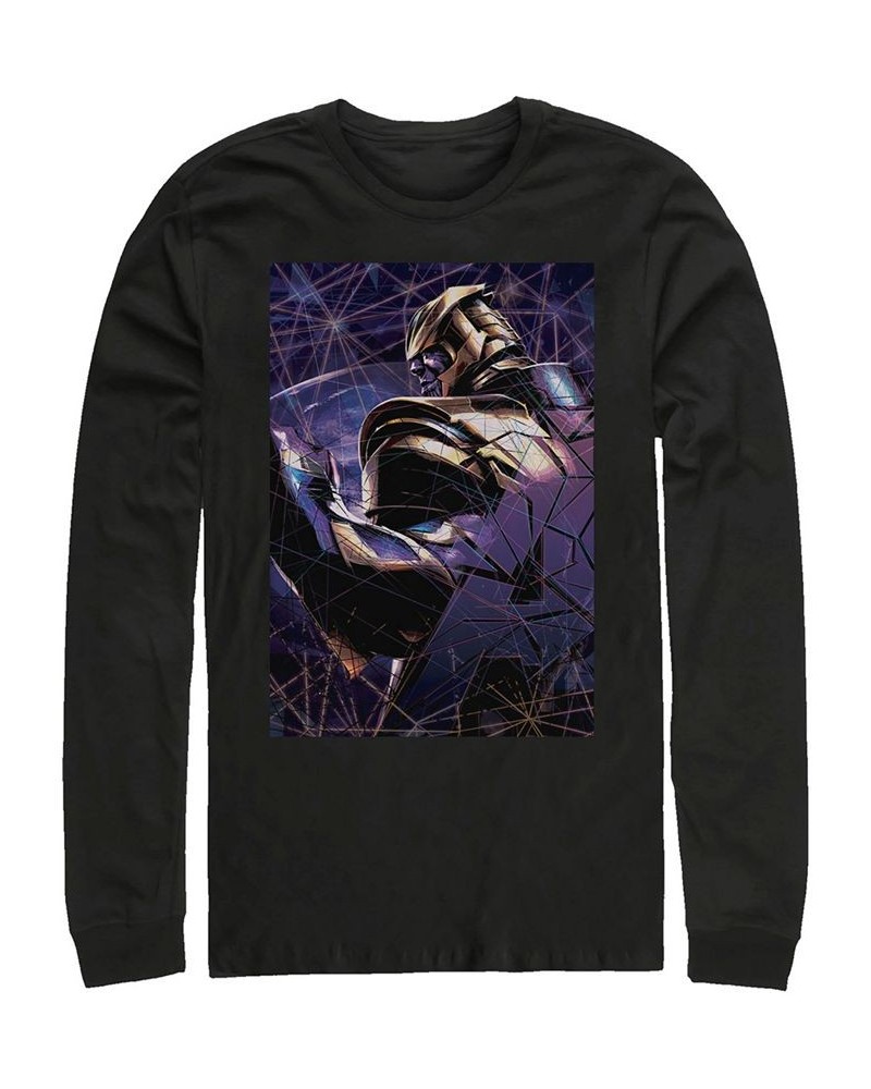 Marvel Men's Avengers Endgame Thanos Galaxy Shattered Glass, Long Sleeve T-shirt Black $19.20 T-Shirts