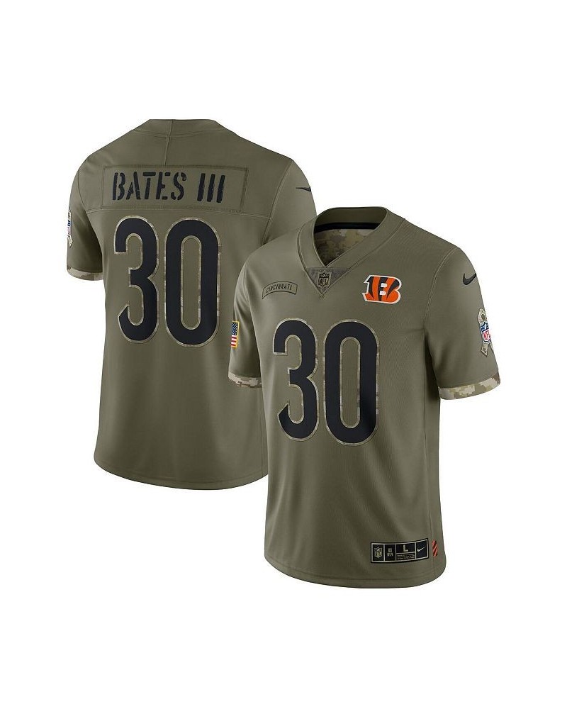 Men's Jessie Bates III Olive Cincinnati Bengals 2022 Salute To Service Limited Jersey $69.60 Jersey