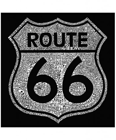 Men's Word Art Long Sleeve T-Shirt- Route 66 Black $19.20 T-Shirts