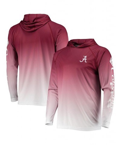 Men's Crimson Alabama Crimson Tide Terminal Tackle Omni-Shade UPF 50 Long Sleeve Hooded Top $34.30 T-Shirts