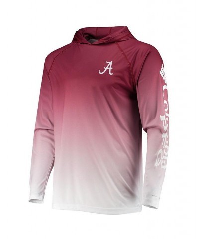 Men's Crimson Alabama Crimson Tide Terminal Tackle Omni-Shade UPF 50 Long Sleeve Hooded Top $34.30 T-Shirts