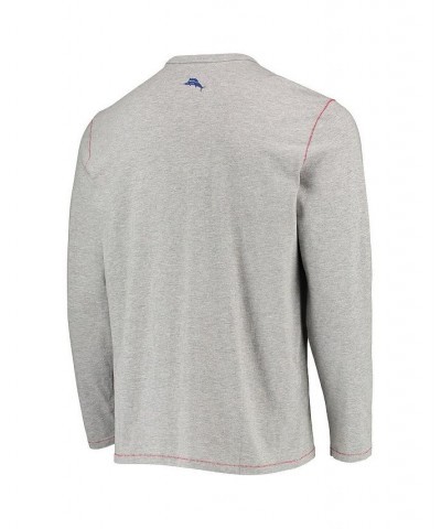 Men's Heathered Gray New York Giants Sport Lei Pass Long Sleeve T-shirt $46.20 T-Shirts