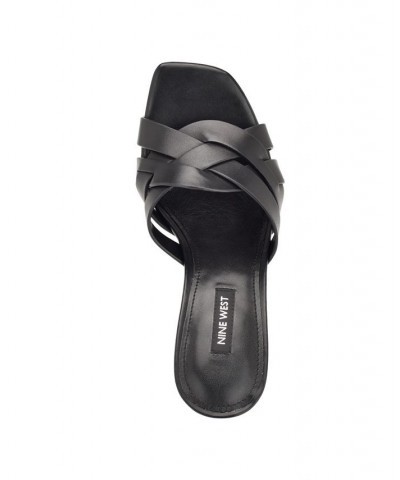 Women's Linette Slip-on Heeled Slide Sandals Black $46.20 Shoes