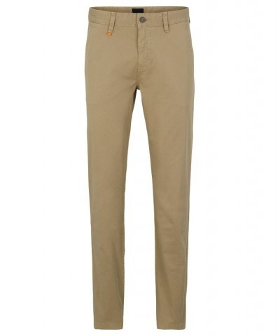 BOSS Men's Printed Stretch-Cotton Twill Slim-Fit Trousers Tan/Beige $73.92 Pants