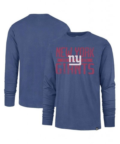 Men's Blue New York Giants Brand Wide Out Franklin Long Sleeve T-shirt $23.19 T-Shirts