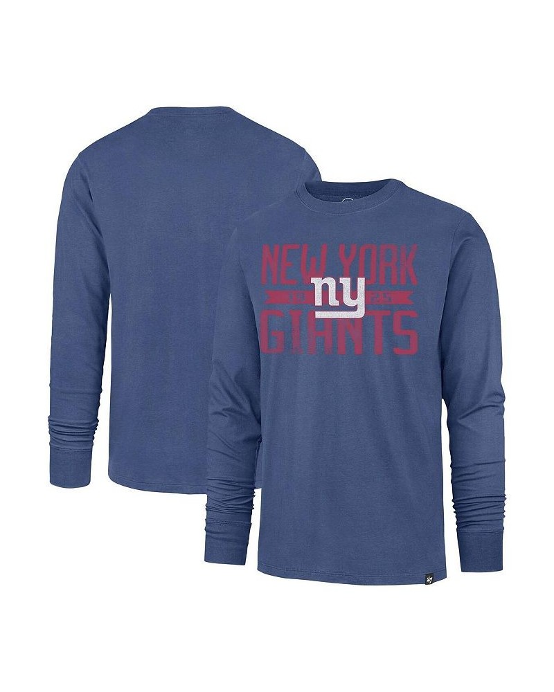 Men's Blue New York Giants Brand Wide Out Franklin Long Sleeve T-shirt $23.19 T-Shirts