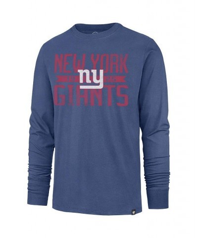 Men's Blue New York Giants Brand Wide Out Franklin Long Sleeve T-shirt $23.19 T-Shirts