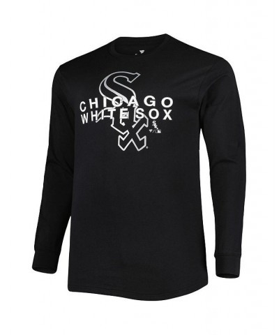 Men's Black Chicago White Sox Big and Tall Long Sleeve T-shirt $24.96 T-Shirts