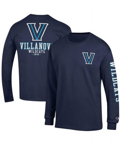 Men's Navy Villanova Wildcats Team Stack Long Sleeve T-shirt $20.50 T-Shirts