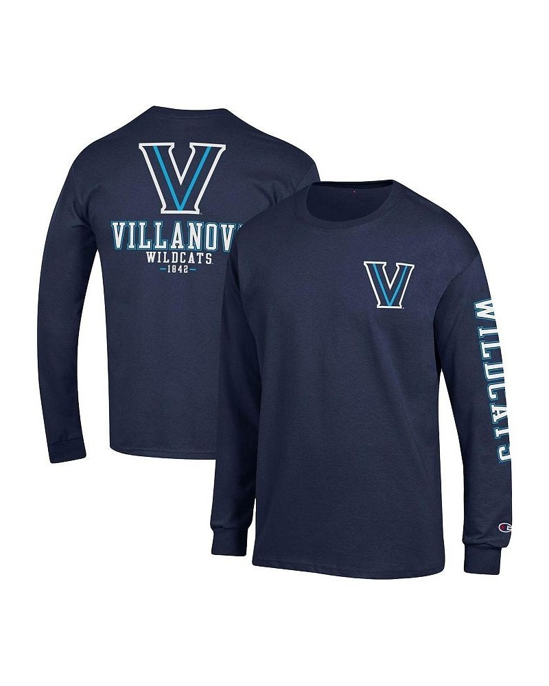 Men's Navy Villanova Wildcats Team Stack Long Sleeve T-shirt $20.50 T-Shirts