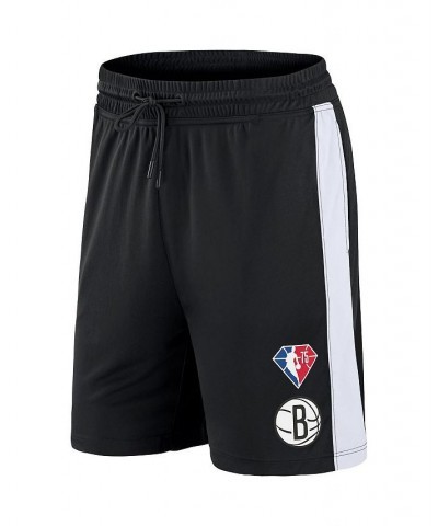 Men's Branded Black Brooklyn Nets 75th Anniversary Downtown Performance Practice Shorts $19.35 Shorts