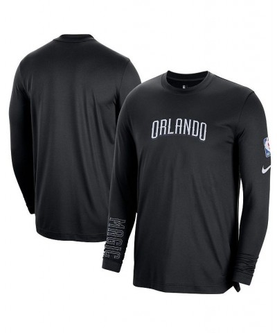 Men's Black Orlando Magic 2022/23 City Edition Pregame Warmup Long Sleeve Shooting Shirt $29.28 Shirts