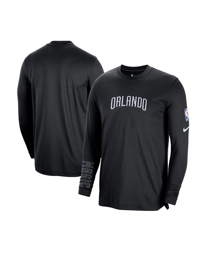 Men's Black Orlando Magic 2022/23 City Edition Pregame Warmup Long Sleeve Shooting Shirt $29.28 Shirts