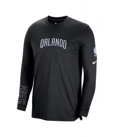 Men's Black Orlando Magic 2022/23 City Edition Pregame Warmup Long Sleeve Shooting Shirt $29.28 Shirts